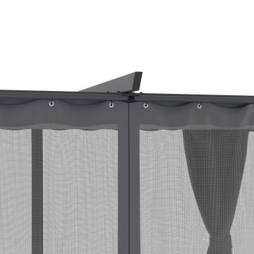 Pergola Marina 3x4m toit rétractable + 4 rideaux moustiquaires