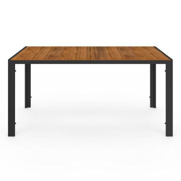 Ensemble repas Timbia 6 places verre trempé effet bois