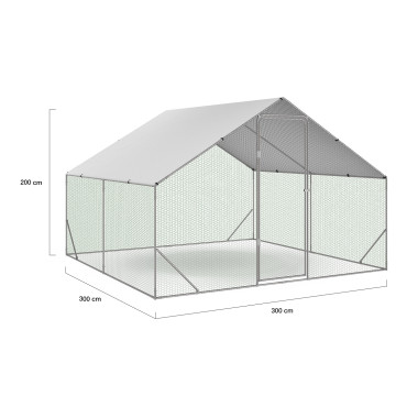 Enclos grillagé pour poules 9m² - 3x3m