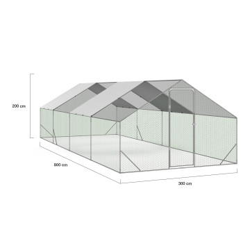 Enclos grillagé pour poules 24m² - 3x8m