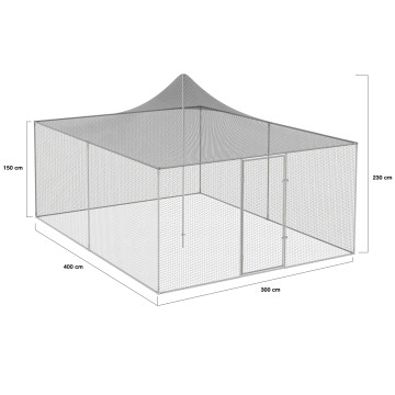 Volière grillagée 12m² - 3x4m
