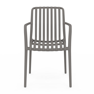 Chaises de jardin empilables Oviedo polypropylène gris - lot de 4
