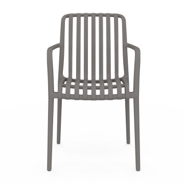 Chaises de jardin empilables Oviedo polypropylène gris - lot de 4