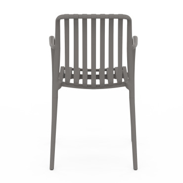 Chaises de jardin empilables Oviedo polypropylène gris - lot de 4