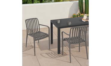 Chaises de jardin empilables Oviedo polypropylène gris - lot de 4