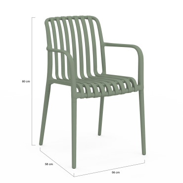 Chaises de jardin empilables Oviedo polypropylène vert - lot de 4