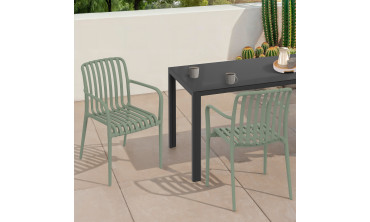 Chaises de jardin empilables Oviedo polypropylène vert - lot de 4