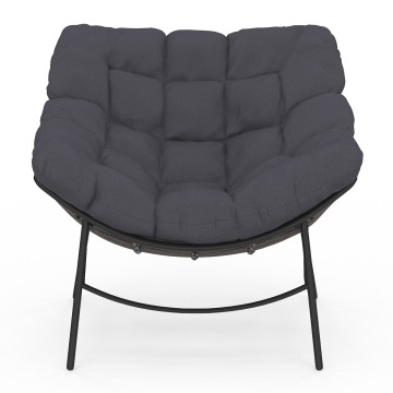 Fauteuil de jardin Lois rotin et coussin gris