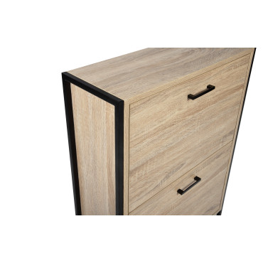 Meuble à chaussures industriel Alan 2 portes - 12 paires