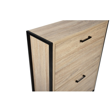 Meuble à chaussures industriel Alan 2 portes - 12 paires