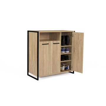Meuble chaussures Alan 3 portes + niche latérale - 18 paires