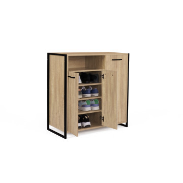 Meuble chaussures Alan 3 portes + niche latérale - 18 paires