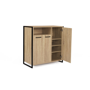 Meuble chaussures Alan 3 portes + niche latérale - 18 paires