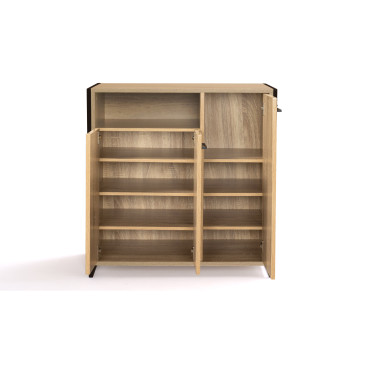 Meuble chaussures Alan 3 portes + niche latérale - 18 paires