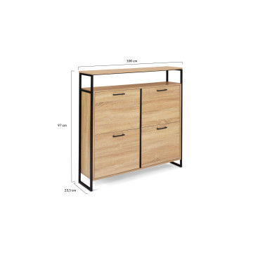 Meuble chaussures Alan 4 portes - 20 paires