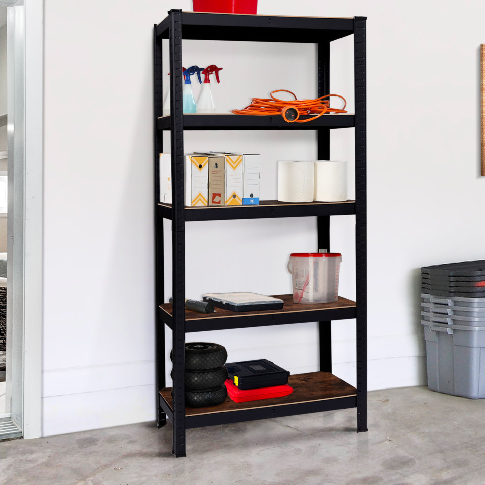 Etagère en acier 5 niveaux spéciale charges lourdes effet bois vieilli - 650kg