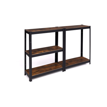 Etagère en acier 5 niveaux spéciale charges lourdes effet bois vieilli - 650kg