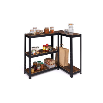 Etagère en acier 5 niveaux spéciale charges lourdes effet bois vieilli - 650kg