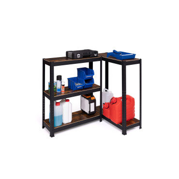 Etagère en acier 5 niveaux spéciale charges lourdes effet bois vieilli - 650kg