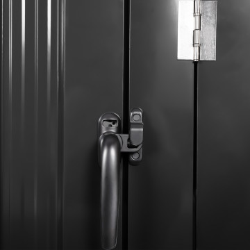 Cache poubelles double en métal gris anthracite