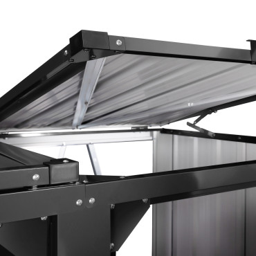 Cache poubelles triple en métal gris anthracite