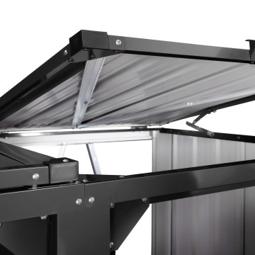 Cache poubelles triple en métal gris anthracite