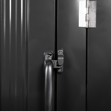 Cache poubelles triple en métal gris anthracite