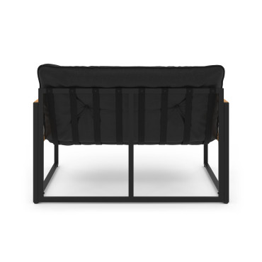 Salon de jardin Ozéa 4 places noir et cordage