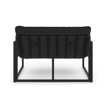 Salon de jardin Ozéa 4 places noir et cordage