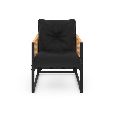 Salon de jardin Ozéa 4 places noir et cordage