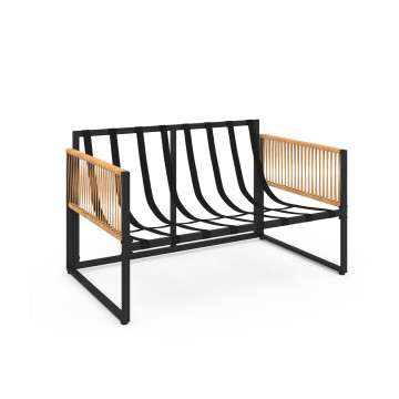 Salon de jardin Ozéa 4 places noir et cordage