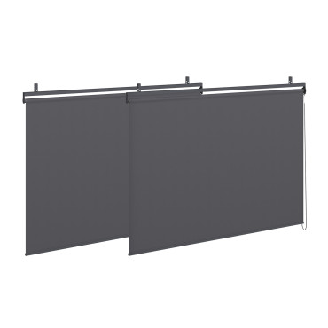 Pergola Marina 3x4m toit rétractable + 4 stores gris