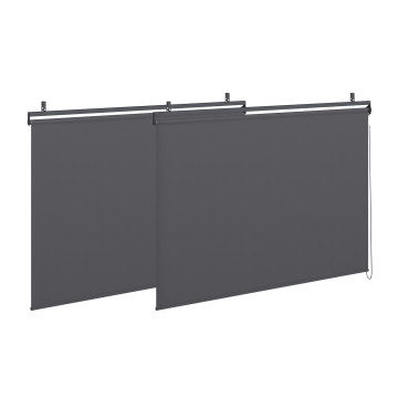 Pergola Marina 3x4m toit rétractable + 4 stores gris