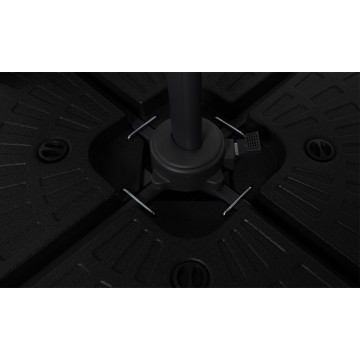 Parasol Sombra 360° rectangle gris 4x3m avec housse et dalles