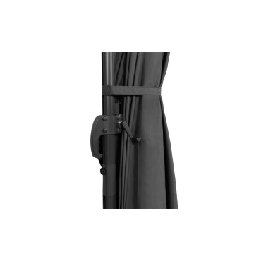 Parasol Sombra 360° rectangle gris 4x3m avec housse et dalles