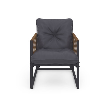 Salon de jardin d'angle Ozéa 8 places gris et cordage