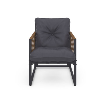 Salon de jardin d'angle Ozéa 8 places gris et cordage