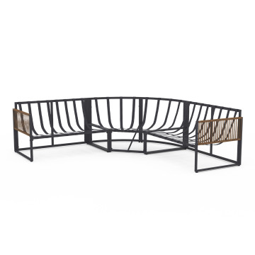 Salon de jardin d'angle Ozéa 8 places gris et cordage