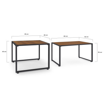 Salon de jardin d'angle Ozéa 8 places gris et cordage