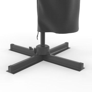 Parasol Sombra 360° rectangle 4x3m gris + housse et éclairage LED