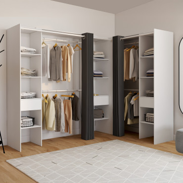 Dressing Justine d'angle 230cm blanc