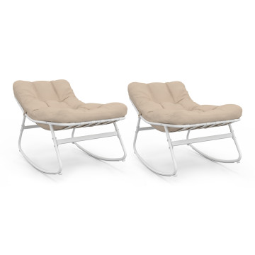 Fauteuils de jardin à bascule Ariane coussin beige - lot de 2