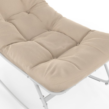 Fauteuils de jardin à bascule Ariane coussin beige - lot de 2