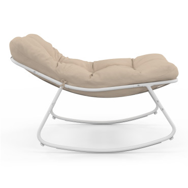 Fauteuils de jardin à bascule Ariane coussin beige - lot de 2