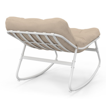 Fauteuils de jardin à bascule Ariane coussin beige - lot de 2