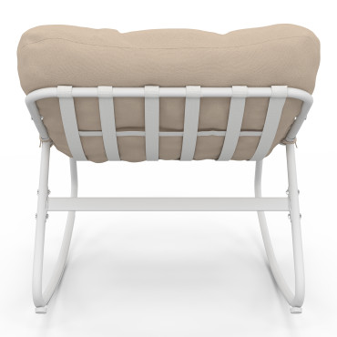 Fauteuils de jardin à bascule Ariane coussin beige - lot de 2