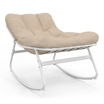 Fauteuils de jardin à bascule Ariane coussin beige - lot de 2