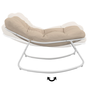 Fauteuils de jardin à bascule Ariane coussin beige - lot de 2