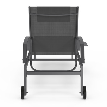 Transats inclinables Bornéo 5 positions avec tablette - lot de 2