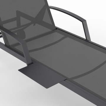 Transats inclinables Bornéo 5 positions avec tablette - lot de 2
